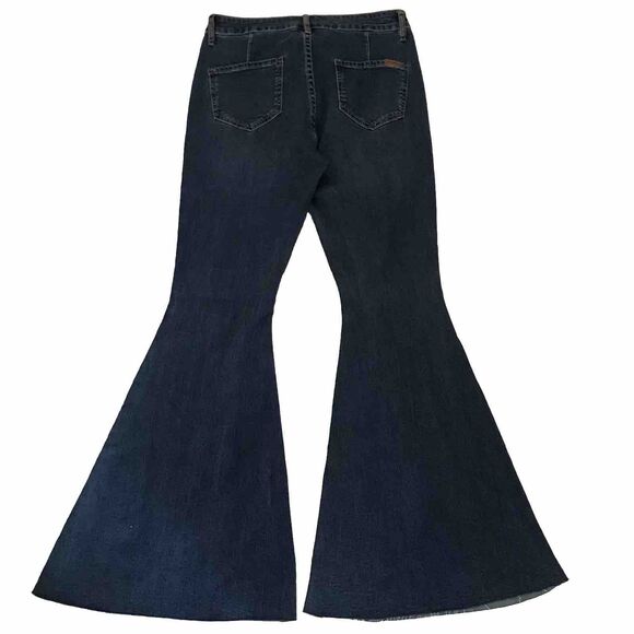 Rock & Roll Denim Medium Wash Blue Flared Bell Bottom Jeans NEW 30 x 32 - Picture 3 of 8